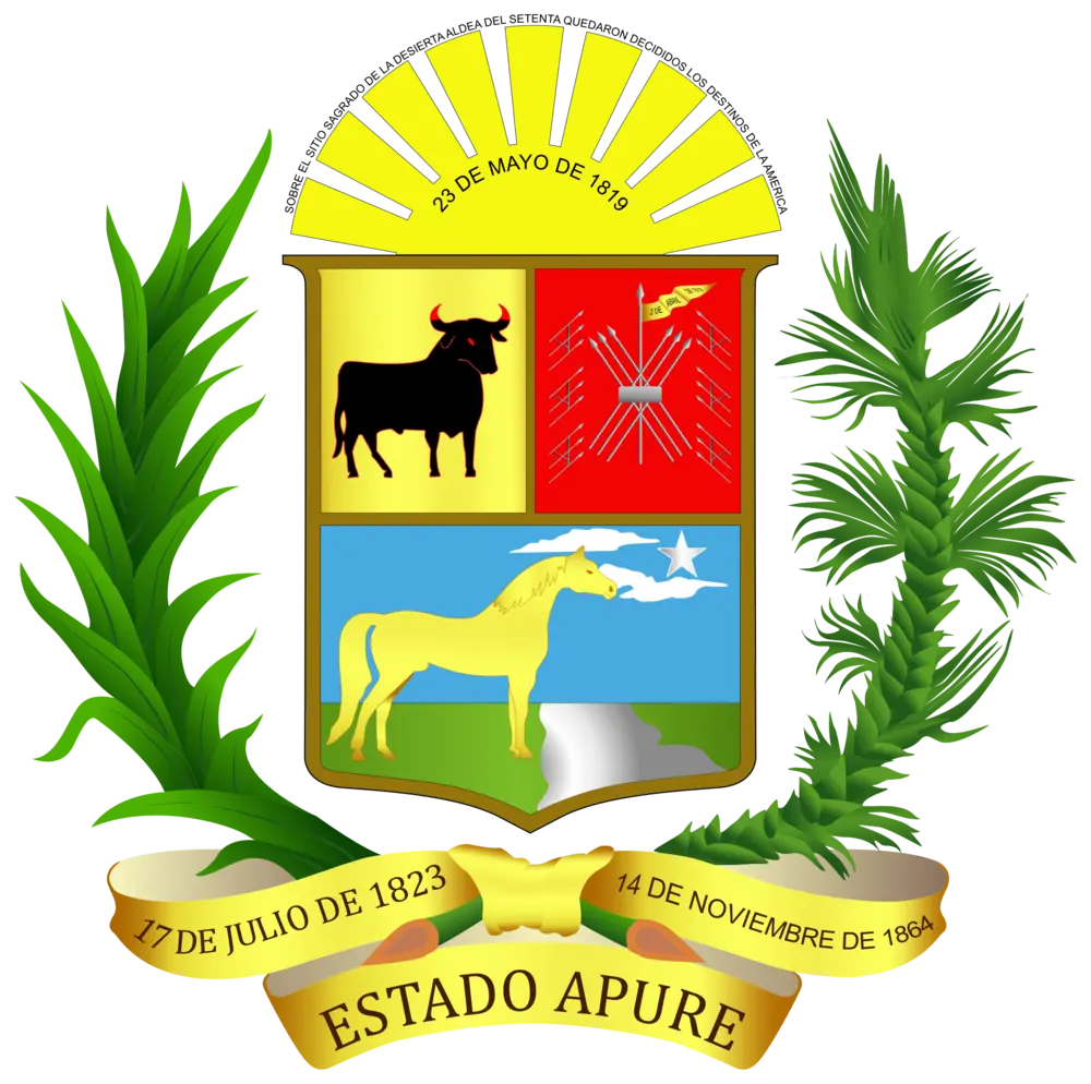 El escudo del estado Apure de la Republica Bolivariana de Venezuela